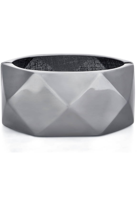 Geometric Pattern Metalic Finish Enhancer Bangle Bracelet for Bit Charge