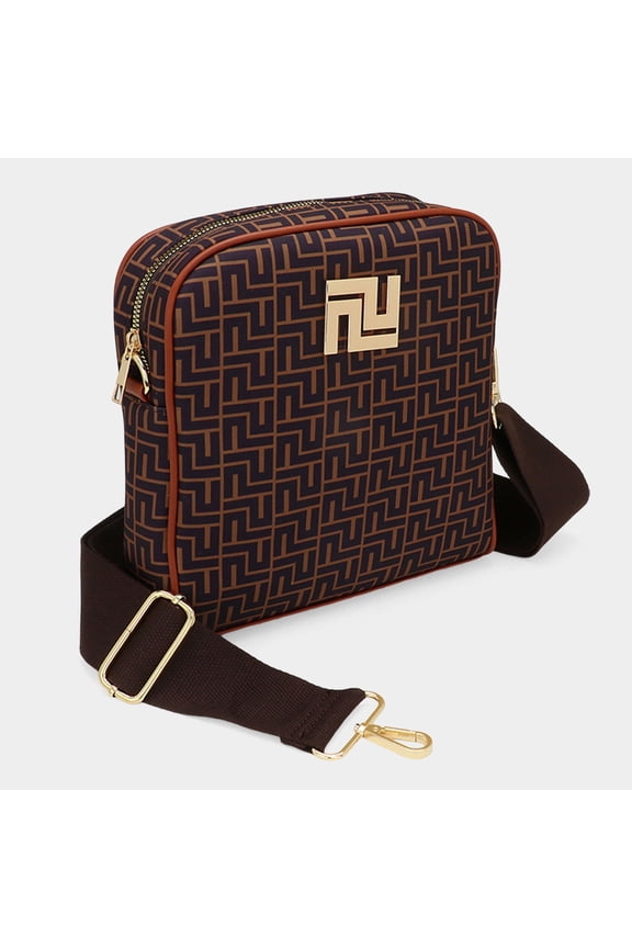 Geometric Pattern Square Crossbody Bag