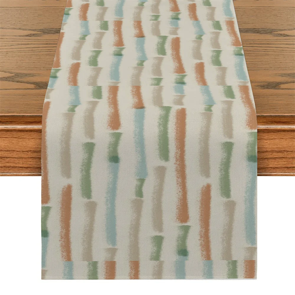 Geometric Pattern Table Flag Zebra Stripes Table Runner Colorful Art ...