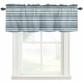thumbnail image 1 of Geometric Pattern Window Valance Curtain Blue Green Stripe Rod Pocket Short Curtain for Living Room, Bedroom & Kitchen Window Decor 42x12in, 1 of 8