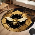 thumbnail image 1 of Geometric Pattern With Bee Round Carpet Living Room Bedroom Home Decoration Coffee Table Mat Lounge Rug Chair Mats, 1 of 5