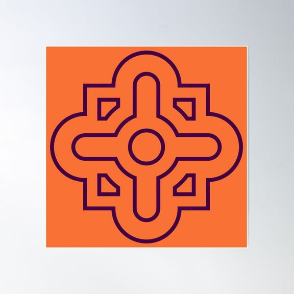 Geometric Pattern: Zellij: Farrah Poster Wall Art, Modern Wall Decor For Living Room Bedroom, 17x17 UNFRAMED