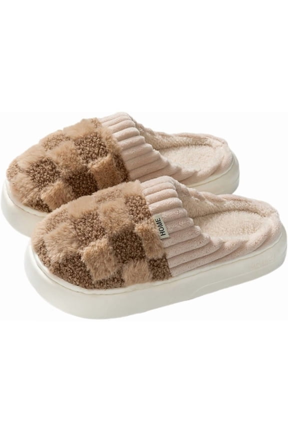 Geometric-Patterned Easy-On Slippers - High-Pile Fleece Lining & Anti-Slip Sole for Indoor Comfort (Unisex)