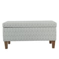Geometric Patterned Fabric Upholstered Wooden Bench with Hinged Storage, Large, Gray and Brown- Saltoro Sherpi Used - image 1 of 9