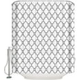 thumbnail image 1 of Geometric Patterned Waterproof 100% Polyester Fabric Shower Curtain for Bathroom 72" x 84" Extra Long- Grey, 1 of 6