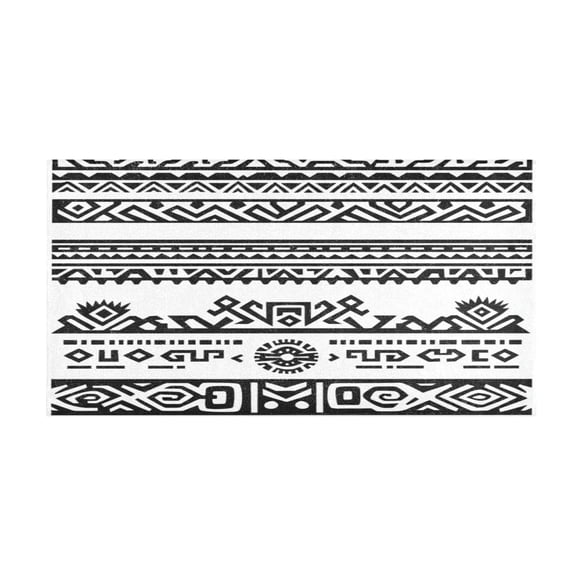 Geometric Patterns 39x20" Bath Mat Carpet, Absorbent and Non-Slip for Kitchen or Bathroom, Quick-Drying