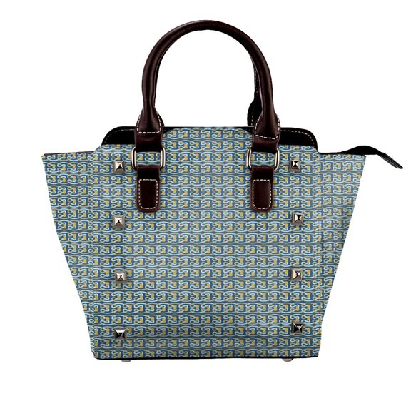 Geometric Patterns 8 Rivet Fashion One-Shoulder Women's Handbag Tote Bag