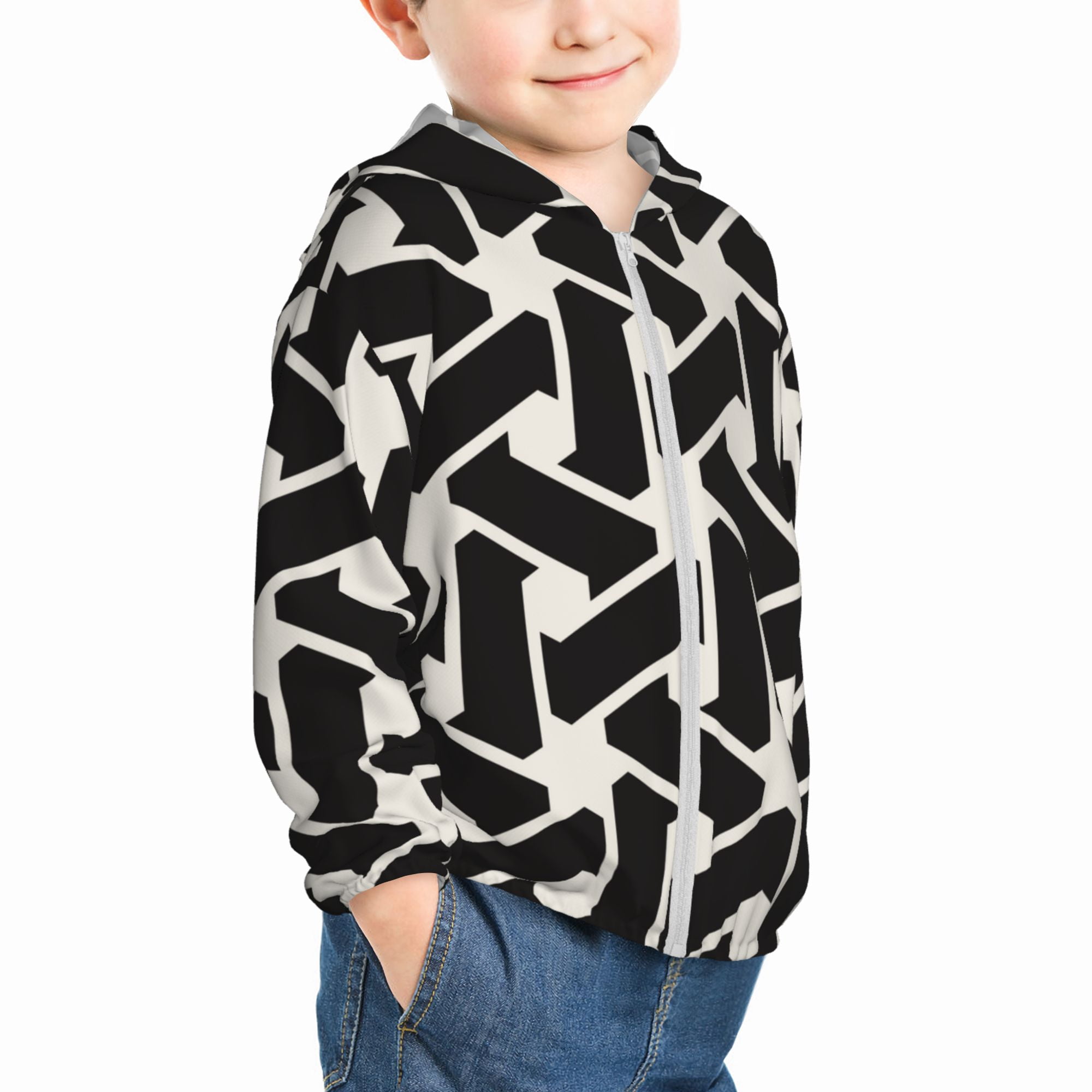 KIDS ZIP THROUGH HOODIE WITH BOW PALATIAL PASTELS