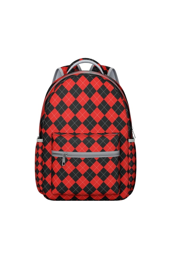 Geometric Patterns Texture Backpack for School College, Laptop Bookbag with Multiple Pockets, Durable Nylon Daypack as a Gift for Men Women