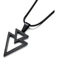 thumbnail image 1 of Geometric Pendant Necklace for Men Stainless Steel Triangle Necklace with 22 Inch Snake Chain, 1 of 4