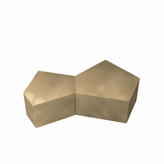 Geometric Pentagon Nesting Coffee Table Set of 2, Antique Gold Side Tables with Hollow Design for Living Room, No Assembly Required