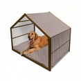 thumbnail image 1 of Geometric Pet House, Floral Arrangement Oriental Middle Eastern Motifs Vintage Palette, Outdoor & Indoor Portable Dog Kennel with Pillow and Cover, 5 Sizes, Pale Orange Mauve Coral, by Ambesonne, 1 of 4
