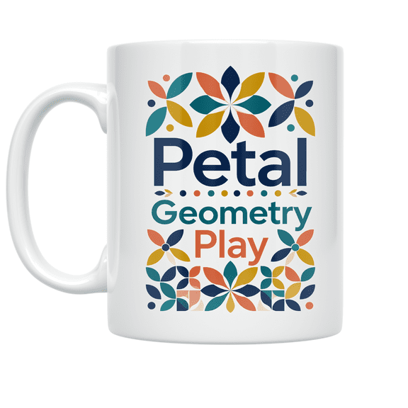 Geometric Petal Art - Floral Design Enthusiast - 11 oz Ceramic Coffee Mug