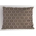 thumbnail image 1 of Geometric Pillow Sham Outlined Hexagon Diamond Shapes Repeating Pattern Turtle Shell Motif, Decorative Standard King Size Printed Pillowcase, 36 X 20 Inches, Beige and Dark Brown, by Ambesonne, 1 of 2