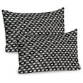 thumbnail image 1 of Geometric Pillow Sham Set of 2, Symmetric Pattern Big and Small Hexagon Forms Modern Style Abstract Design, Quality Microfiber Bedding Item for All Seasons, 26" x 20", Black and Beige, by Ambesonne, 1 of 3
