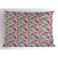 thumbnail image 1 of Geometric Pillow Sham Summer Season Beach Balls with Stripes Colorful Oval Arrangement Shapes Pattern, Decorative Standard King Size Printed Pillowcase, 36 X 20 Inches, Multicolor, by Ambesonne, 1 of 2