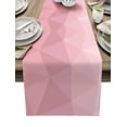 thumbnail image 1 of Geometric Pink Gray Gradient Triangle Linen Table Runner Kitchen Table ration Dining Tablecloth Wedding Party r, 1 of 7