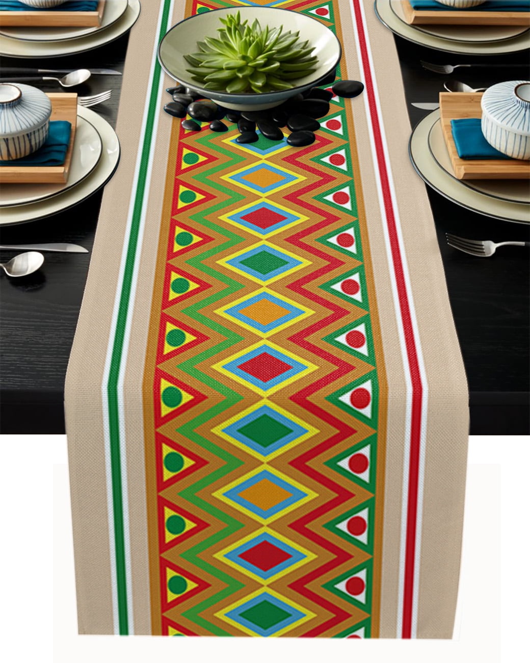 Geometric Pink Gray Gradient Triangle Pink Table Runner Modern Placemat