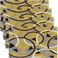 thumbnail image 1 of Geometric Placemats Set of 4 Geometry Placemats for Dining Table Indoor Outdoor Kitchen 12"x18" Circle Triangle Table Mats Placemat Kitchen Dining Table Yellow Grey Modern Art, 1 of 4