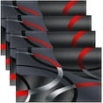 thumbnail image 1 of Geometric Placemats Set of 4, Modern Abstract Art Place Mats 12x18 Inch for Dining Table Decorations, Gray Red Stripe Line Circle Table Mats for Kitchen Decor Dinner Indoor, 1 of 4