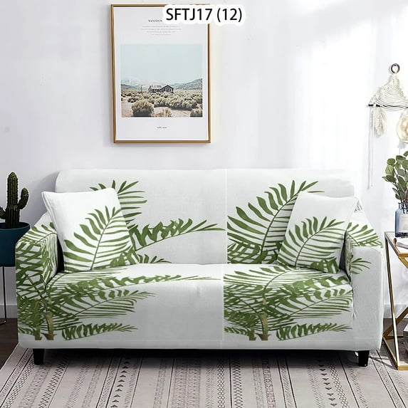 Geometric Plant Stretch Print Elastic Sofa Cover Living Room Sofa Chair Sofa Cover Home r Protective Cover 1/2/3/4 Seats