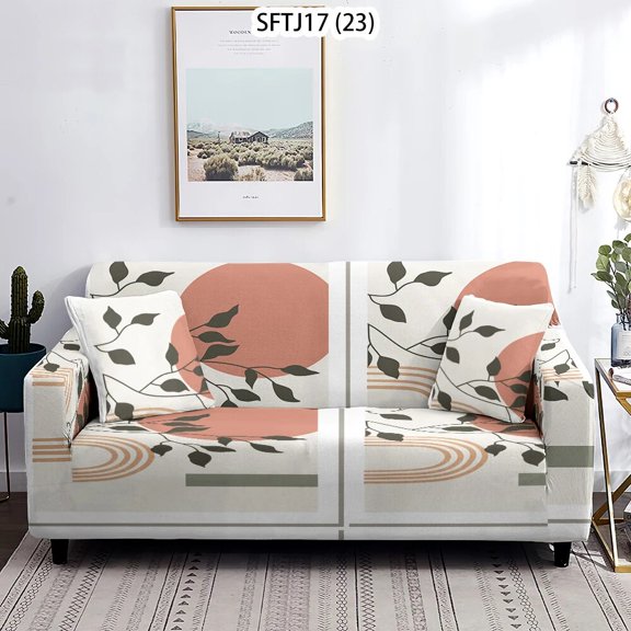 Geometric Plant Stretch Print Elastic Sofa Cover Living Room Sofa Chair Sofa Cover Home r Protective Cover 1/2/3/4 Seats
