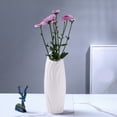 thumbnail image 1 of Geometric Plastic Flower Vase - Modern Floral Container for Home Decor, Small Fresh Arrangements, 7.87x2.17x2.17 Inches, White, Gray, Pink, Blue, 1 of 6