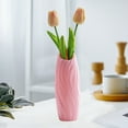 thumbnail image 1 of Geometric Plastic Flower Vase - Modern Floral Container for Home Decor, Small Fresh Arrangements, 7.87x2.17x2.17 Inches, White, Gray, Pink, Blue, 1 of 6