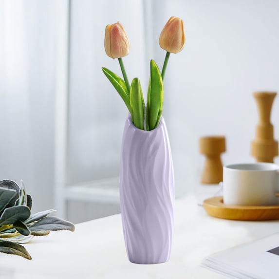Geometric Plastic Flowerpot Vase Decorative Home Accent for Living Room Modern Small Fresh Floral Container Elegant