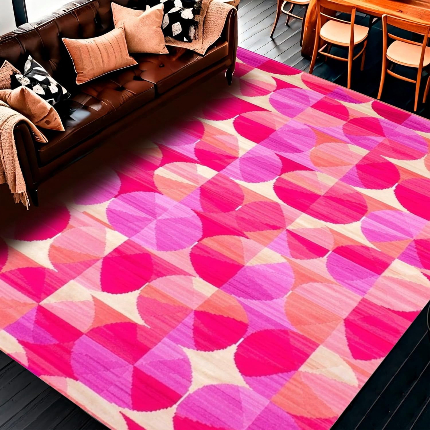Playful Rug Geometric Playmat Soft Area Rug , Non Slip, Stain Resistant, Washable ...