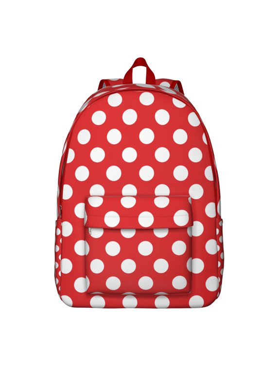 Geometric Polka Dot Print Backpack, Retro Dot Texture School Bag with Vintage Pattern and Chic Minimalist Dotted Style