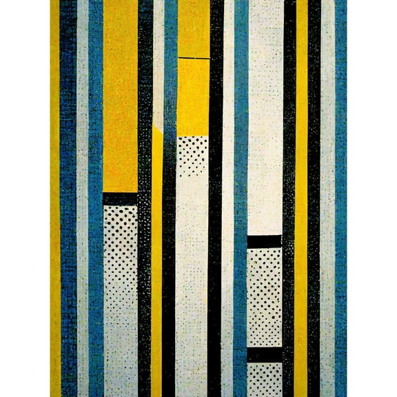 Geometric Pop Art Halftone Memphis Design Yellow Blue Unframed Wall Art Print Poster Home Decor