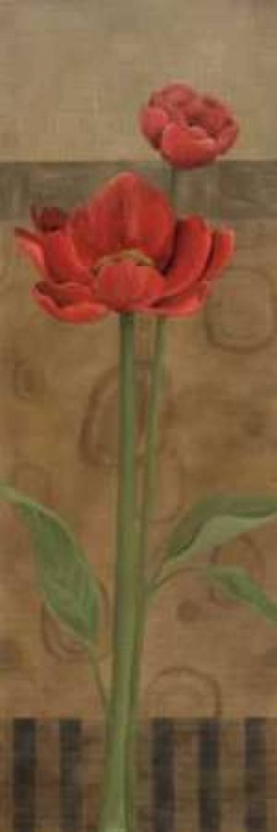 Geometric Poppy I Canvas Art - Carol Robinson (8 x 24)