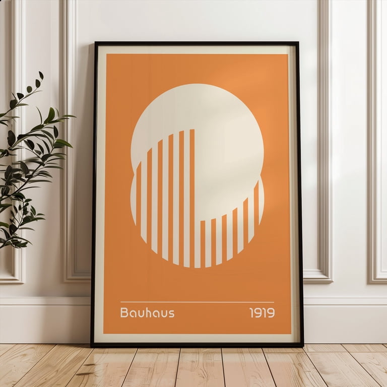 Geometric Poster Bauhaus, Orange Beige Print, minimalist poster