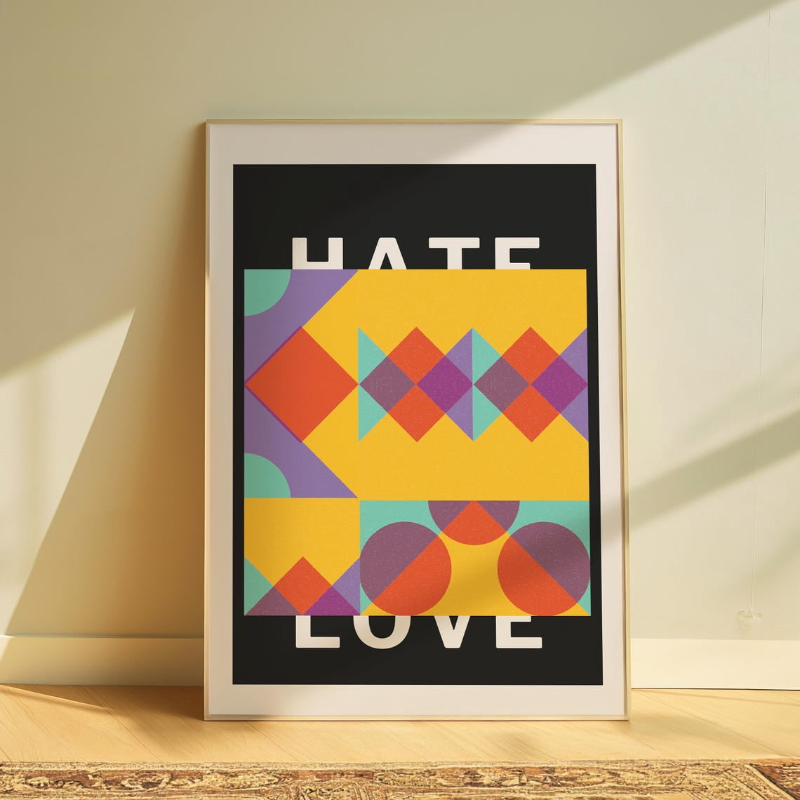 Geometric Poster, Bold Modern, Colorful Abstract Shapes, Contrast ...