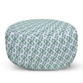 thumbnail image 1 of Geometric Pouf Cover with Zipper, Cubes with Small Squares Dimensional Illusion Effect, Soft Decorative Fabric Unstuffed Case, 30" W X 17.3" L, Reseda Green Slate Blue, by Ambesonne, 1 of 5