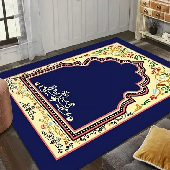 Geometric Prayer Carpet Middle East Pilgrimage Floor Mat Bedroom Living Room Decoration Non Slip Washable Home Sofa Area Rugs