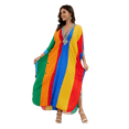 thumbnail image 1 of Geometric Printed Beach Maxi Dresses for Swimwear Women V neck Kaftan Summer Tunic Flowy Vacation Outfits Casual Caftan Robe Lightweight mumu Dress, 1 of 12