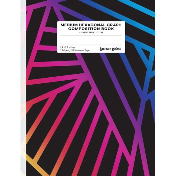 Geometric Prism-A: Medium Hexagonal Graph Composition Book: Geometric Prism (Style A), Numbered Pages (Paperback)