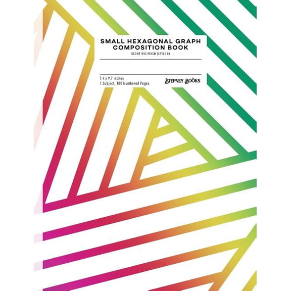 Geometric Prism-B: Small Hexagonal Graph Composition Book: Geometric Prism (Style B), Numbered Pages (Paperback)