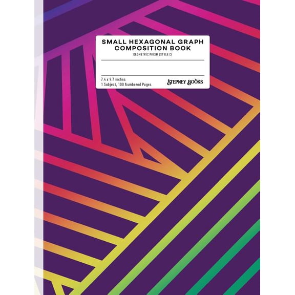 Geometric Prism-C: Small Hexagonal Graph Composition Book: Geometric Prism (Style C), Numbered Pages (Paperback)