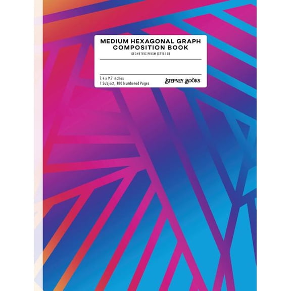 Geometric Prism-D: Medium Hexagonal Graph Composition Book: Geometric Prism (Style D), Numbered Pages (Paperback)