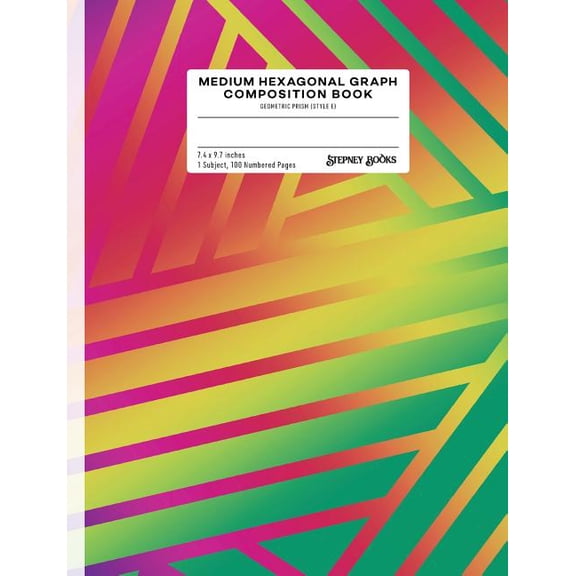 Geometric Prism-E: Medium Hexagonal Graph Composition Book: Geometric Prism (Style E), Numbered Pages (Paperback)