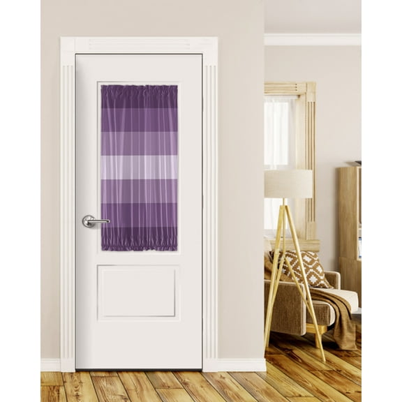 Geometric Purple, Blackout Curtains, French Door Curtains for Door Window, Solid Ombre Geometric Modern Stripe Privacy Drapery for Patio/Sidelight Doors, 1 Panel with Tieback, 25 x 40 Inches