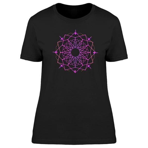 Geometric Purple Mandala T-Shirt Women -Image by Shutterstock, Female x-Large