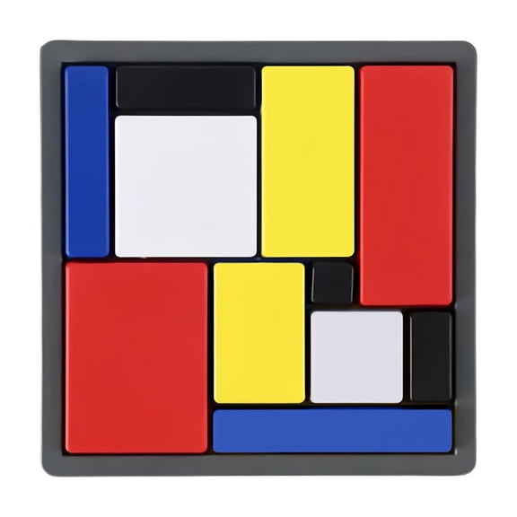 Geometric Puzzle Building Block Set Brain Teaser for Student and Adults Art Inspired Color Block Toys for Home Display and Gifting
