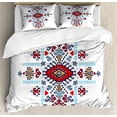 thumbnail image 1 of Geometric Queen Size Duvet Cover Set, Mexican and African Ethnic Tribal Ornamental Folkloric Unique Vintage Pattern, Decorative 3 Piece Bedding Set with 2 Pillow Shams, Multicolor, by Ambesonne, 1 of 3
