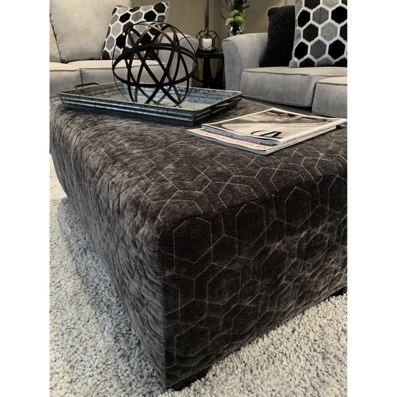 Sturdy Joints & Soft Microfiber - Gray Ottoman for Sofa Set