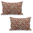 thumbnail image 1 of Geometric Quilted Pillowcover Set of 2, Abstract Anise Stars Pattern in Warm Retro Colors with Dots Geometric Design, Standard Queen Size Pillow Cover for Bedroom, 36" x 20", Multicolor, by Ambesonne, 1 of 1
