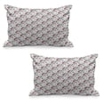 thumbnail image 1 of Geometric Quilted Pillowcover Set of 2, Complex Grid Pattern with Modern Design Squares and Chevron Details, Standard Queen Size Pillow Cover Bedroom, 36" x 20", Charcoal Grey White Red, by Ambesonne, 1 of 1